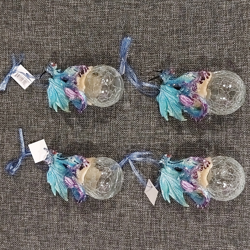 Mystical Dragon with Glass Orb X4